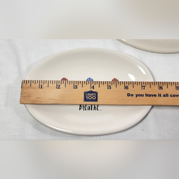 NEW RAE DUNN JULY FOURTH / BREATHE SNACK PLATE  ARTISAN COLLECTION BY MAGENTA - Picture 7 of 8